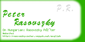 peter rasovszky business card